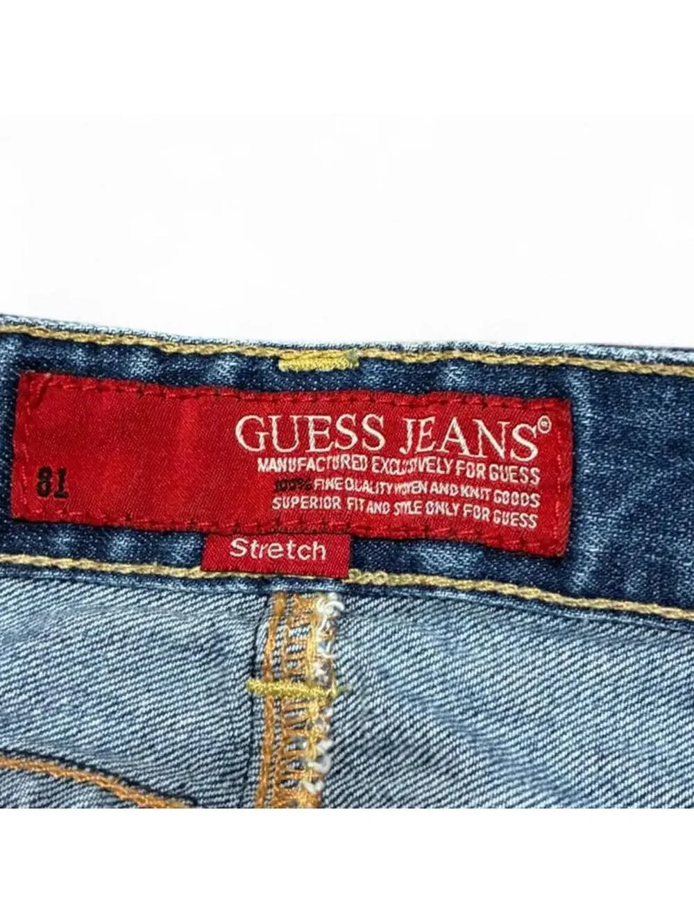 Vintage Y2K Guess Embroidered Denim Mini Skirt Size 31